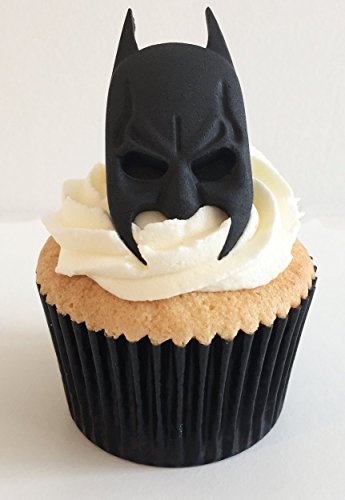 Holly Cupcakes 6 Handgemachte Kuchendekorationen aus Zucker: Batman / 6 Sugar Batman Heads von Holly Cupcakes