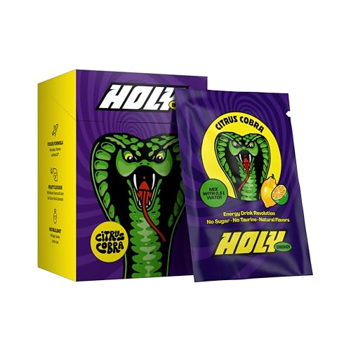 HOLY Energy Gaming Booster 10er Probier-Box 'Citrus Cobra' mit Zitrus & Kalamansi Geschmack Pulver | 10 Portionen mit NewCaff & Grüntee Extrakt | Focus Drink | Vegan mit 100% natürlichen Fruchtaromen von Holy Energy