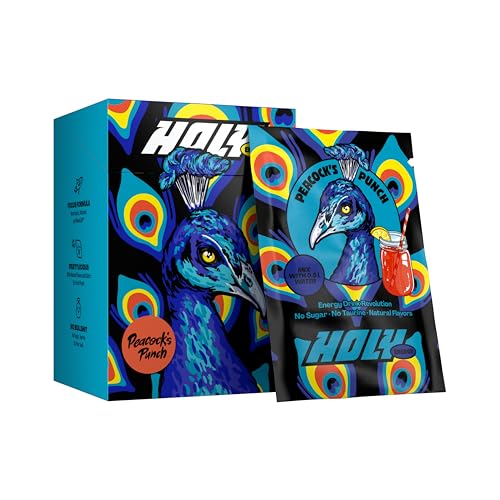 HOLY Energy Gaming Booster 10er Probier-Box 'Peacock's Punch' mit Zitrus, Granatapfel & Kokos Geschmack Pulver | 10 Portionen mit NewCaff & Grüntee Extrakt | Focus Drink | Vegan mit natürlichen Aromen von Holy Energy