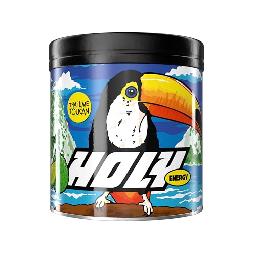 HOLY Energy Gaming Booster 10er Probier-Box 'Thai Lime Toucan' mit Thai Limetten Geschmack Pulver | 10 Portionen mit NewCaff & Grüntee Extrakt | Focus Drink | Vegan mit 100% natürlichen Fruchtaromen von Holy Energy