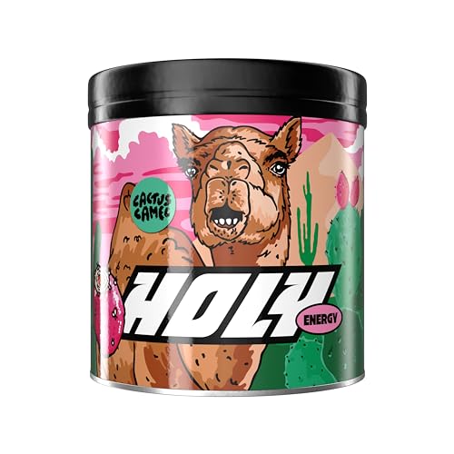 HOLY Energy Gaming Booster 'Cactus Camel' mit Kaktusfeige Geschmack Pulver| 50 Portionen mit NewCaff & Grüntee Extrakt | Focus Booster - Focus Drink | Vegan mit 100% natürlichen Fruchtaromen von Holy Energy