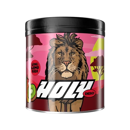 HOLY Energy 'Lion's Lemonade' Focus Booster mit Mango & Kiwi Geschmack - 50 Portionen mit NewCaff & Grüntee Extrakt - Energydrink in Pulverform - Vegan mit 100% natürlichen Fruchtaromen von Holy Energy