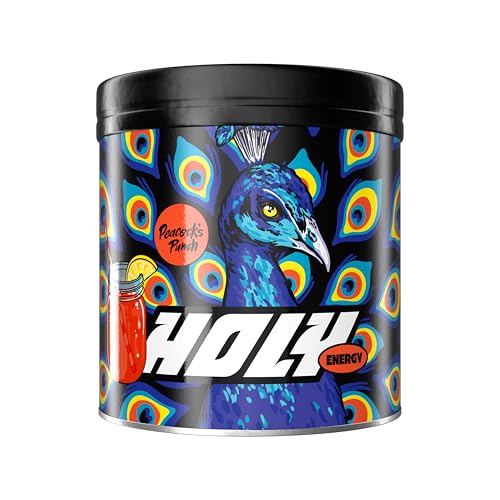 HOLY Energy Gaming Booster 'Peacock's Punch' mit Zitrus, Granatapfel & Kokos Geschmack Pulver | 50 Portionen mit NewCaff & Grüntee Extrakt | Focus Booster - Focus Drink | Vegan mit natürlichen Aromen von Holy Energy