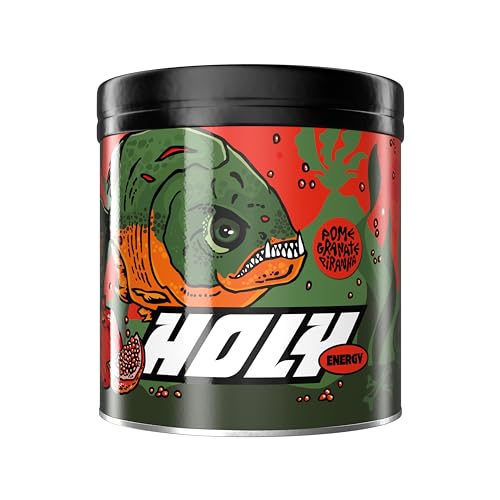 HOLY Energy 'Pomegranate Piranha' Focus Booster mit Granatapfel Geschmack - 50 Portionen mit NewCaff & Grüntee Extrakt - Energydrink in Pulverform - Vegan mit 100% natürlichen Fruchtaromen von Holy Energy