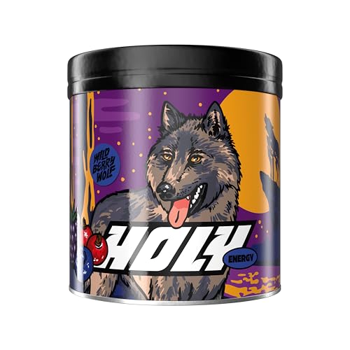 HOLY Energy Gaming Booster 'Wildberry Wolf' mit Brombeere, Blaubeere & Johannisbeere Geschmack Pulver | 50 Portionen mit NewCaff & Grüntee Extrakt | Focus Drink | Vegan mit 100% natürlichen Aromen von Holy Energy