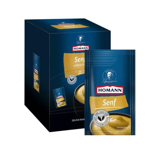 Homann Senf Mittelscharf, im Portionsbeutel herzhaft und würzig200x10g von Homann