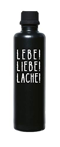 Home by Berner: Tonflasche LEBE! LIEBE! LACHE! gefüllt mit Grappa Chardonnay 0,2l, 40% vol, ORIGINAL-PREIS 17,95 € von Home by Berner