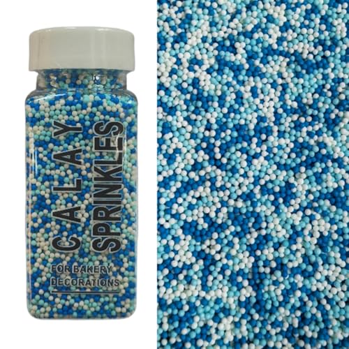 Essbare Süßigkeiten 2mm Tiefblau Hellblaue weiße Perle Süßigkeiten Kuchen Topping Geburtstag Hochzeit Halloween Thanksgiving Weihnachtskuchen Cupcake Dim Sum Eis Dekoration Streuen von Homipooty