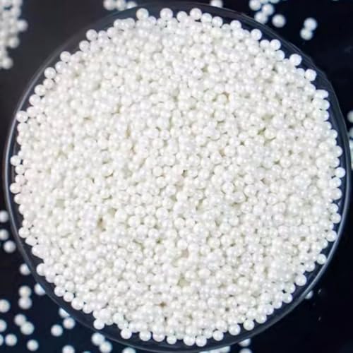 Essbare Süßigkeiten 4mm 110G weiße Perle Süßigkeiten Kuchen Dekoration Kuchen Top Geburtstag Hochzeit Halloween Thanksgiving Weihnachtskuchen Cupcake Dim Sum Eis Dekoration von Homipooty