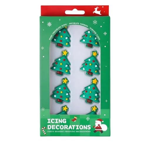 Essbare Weihnachtskuchendekoration 8-Weihnachtsbaumkuchen Brotkuchen Kuchen Cupcake Topper Papiertaschenkuchen Dessertdekoration Zucker streusel von Homipooty