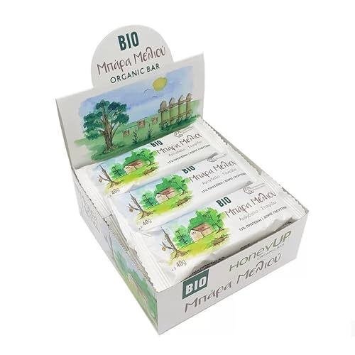 HoneyUP Bio Honigriegel mit Mandeln und Rosinen 40 g, Display Box mit 9 Riegel x 40 g (Insgesamt: 9 Riegel) von HoneyUp