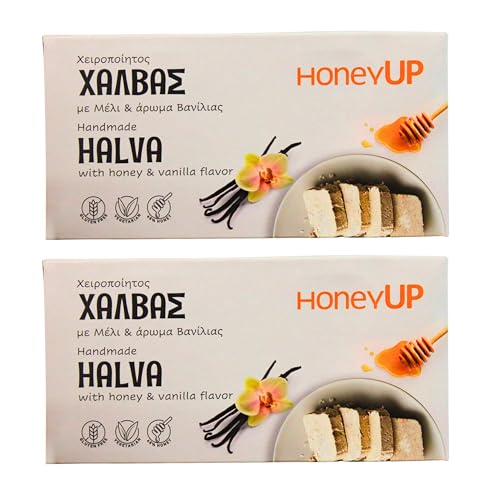 HoneyUp Halva mit Honig- und Vanillegeschmack, 2er Pack x 200g (Insgesamt: 400g) von HoneyUp