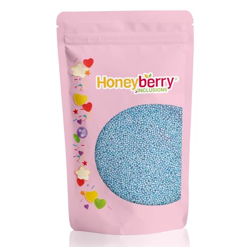 Blaue Nonpareilles 200g - Natürliche Essbare Streusel Tortendeko - Blaue Streudeko, Mini Zuckerperlen, Zuckerstreusel Perfekt zum Verzieren von Kuchen, Muffins und Desserts - Hergestellt in der EU von Honeyberry