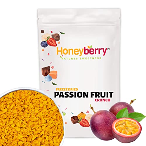 Gefriergetrocknete Passionsfrucht Stücke 100g – Gefriergetrocknete Früchte – Trockenfrüchte Gefriergetrocknet – Gefriergetrocknete Maracuja Stücke – zum Backen, Snacks, Müsli & Desserts von Honeyberry