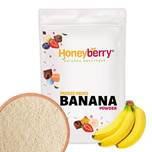 Gefriergetrocknetes Bananenpulver 100g - Gefriergetrocknete Früchte Pulver - Bananenpulver Gefriergetrocknet für Backen, Smoothies & Joghurt - 100% Natürliches Bananen Pulver ohne Zusätze von Honeyberry