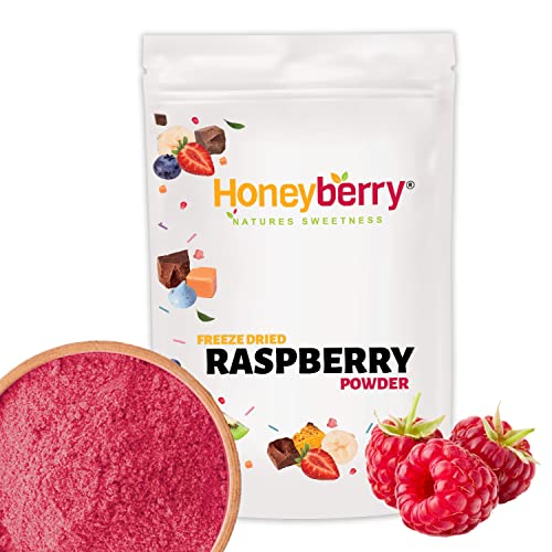 Gefriergetrocknetes Himbeerpulver 150g - Gefriergetrocknete Früchte Pulver - Himbeerpulver Gefriergetrocknet zum Backen, Smoothies & Müsli - 100% Natürliches Himbeeren Pulver ohne Zusätze von Honeyberry