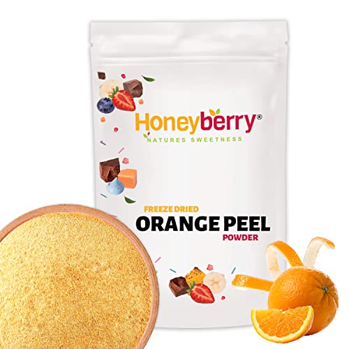 Gefriergetrocknetes Orangenschalen Pulver 100g - Gefriergetrocknete Früchte Pulver - Orangenpulver Gefriergetrocknet zum Backen, Smoothies & Tee - 100% Natürliches Orangen Pulver ohne Zusätze von Honeyberry