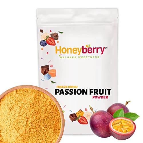 Gefriergetrocknetes Passionsfrucht Pulver 250g - Gefriergetrocknete Früchtpulver - Pulver mit Passionsfrucht Geschmack für Backen, Smoothies & Joghurt - Maracuja Pulver mit Natürlichem Aroma von Honeyberry