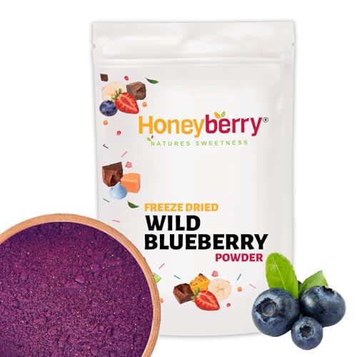 Gefriergetrocknetes Wild Heidelbeerpulver 500g - Gefriergetrocknete Früchte Pulver - Heidelbeerpulver Gefriergetrocknet zum Backen, Smoothies & Müsli - Natürliches Heidelbeeren Pulver ohne Zusätze von Honeyberry