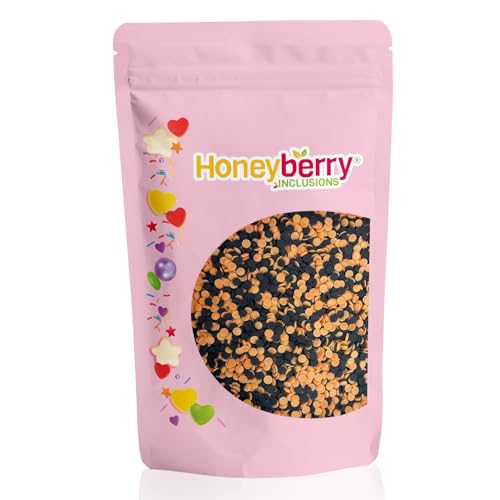 Halloween Konfetti Streusel 200g - Natürliche Essbare Streusel Tortendeko - Halloween Streudeko, Halloween Zuckerkonfetti zum Verzieren von Kuchen, Muffins und Desserts - Hergestellt in der EU von Honeyberry