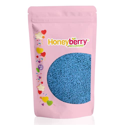 Natürliche Essbare Bunte Streusel Tortendeko, 200g – Streudekor, Zuckerstreusel Perfekt zum Backen, für Kuchen, Kekse und Desserts - in der EU Hergestellt - (Blaue Stränge) von Honeyberry