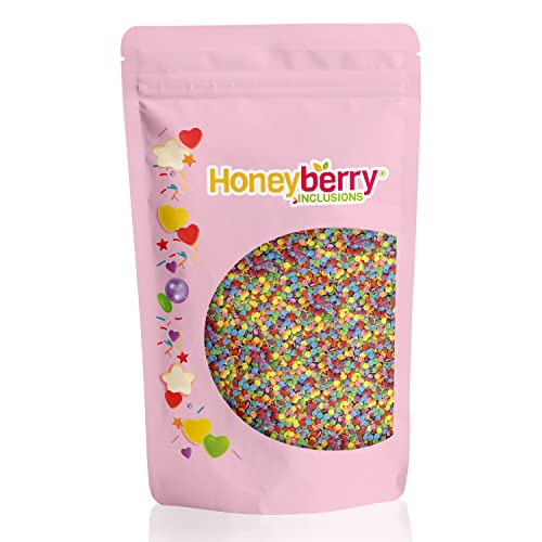 Bunte Konfetti Streusel 200g - Natürliche Essbare Streusel Tortendeko - Streudekor, Zuckerkonfetti, Zuckerstreusel Perfekt zum Verzieren von Kuchen, Muffins und Desserts - Hergestellt in der EU von Honeyberry