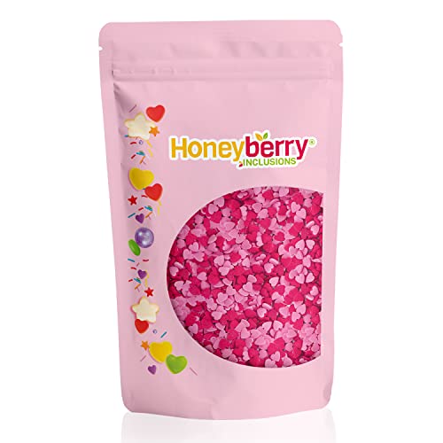 Valentinsherzen Streusel 200g - Natürliche Essbare Streusel Tortendeko - Herz Streudeko, Zuckerherzen, Zuckerstreusel Perfekt zum Verzieren von Kuchen, Muffins und Desserts - Hergestellt in der EU von Honeyberry