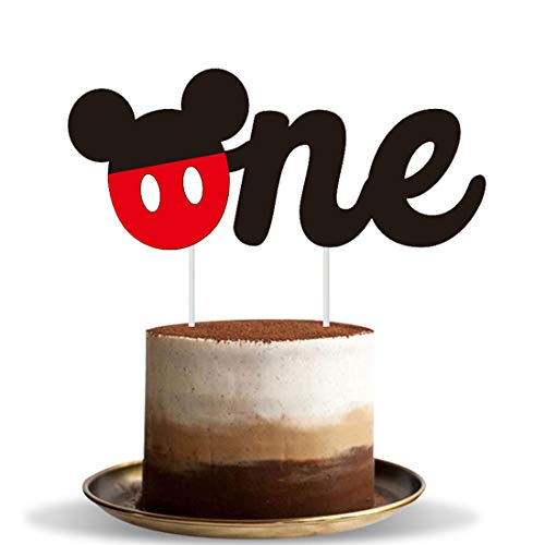 Hongkai Mickey Mouse One Kuchen Cupcake Topper Picks für Baby Jungen Mädchen 1. Geburtstag Happy Birthday Baby Shower Jahrestag Party Dekorationen Zubehör von Hongkai