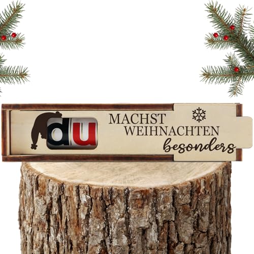 Hongma Weihnachten Box für Duplo Schokoriegel Geschenkbox 1pcs Holz Deko für Du machst Weihnachten besonders Chirstams Beste Freundin Verliebte Frauen Männer Liebe (ohne Riegel, Montage erforderlich) von Hongma