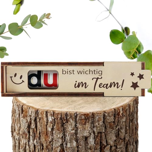 Hongma Wichtig im Team Geschenk Box für Duplo Schokoriegel Geschenkbox 1pcs Holz Deko für Frauen Männer Kollegin Kollege (ohne Riegel, Montage erforderlich) von Hongma