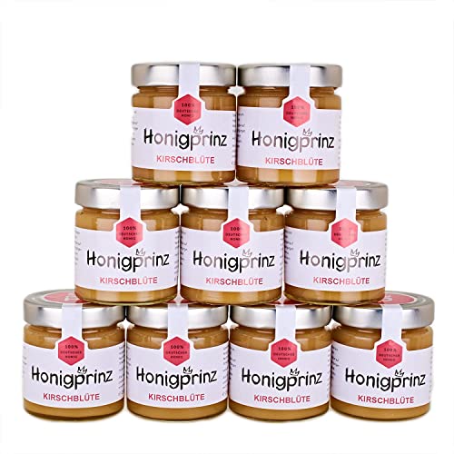 Honig Frühtrachthonig 100% Deutscher Blütenhonig [9 x 250 Gramm] cremiger Honig, ursprünglicher und natürlicher Honiggenuss, Honigprinz Familien-Imkerei von Honigprinz