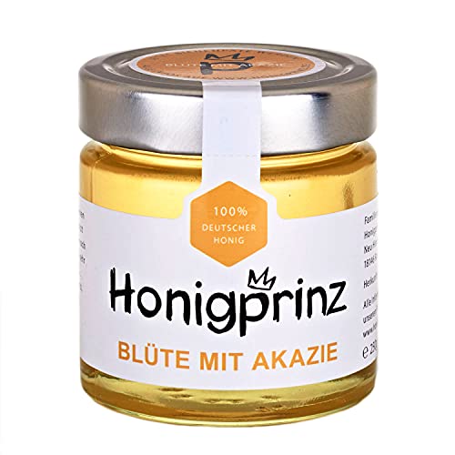 Honig 100% Deutscher Akazienhonig flüssig (Akazienhonig 1 x 250g) Honigprinz Deine Familien – Imkerei von Honigprinz