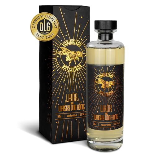 HonigStaub Whisky Likör mit Honig & Vanille – 500 ml Honig Whisky/Whiskey Likör aus Sachsen/Deutscher Whisky mit Honig - ausgezeichnet von den Craft Sprits Berlin Awards & mit Gold von DLG prämiert von Honigstaub