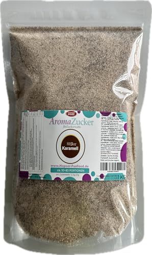 1 KG Farbzucker Aromazucker für Zuckerwatte Bunt | Erdbeere, Kirsche, Cola, Vanille, Blau Zuckerwattezucker (Karamell) von Hopser Food Fun