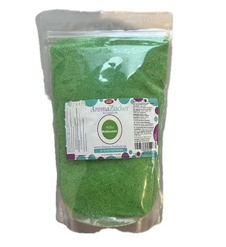 1 KG Farbzucker Aromazucker für Zuckerwatte Bunt | Erdbeere, Kirsche, Cola, Vanille, Blau Zuckerwattezucker (Waldmeister) von Hopser Food Fun