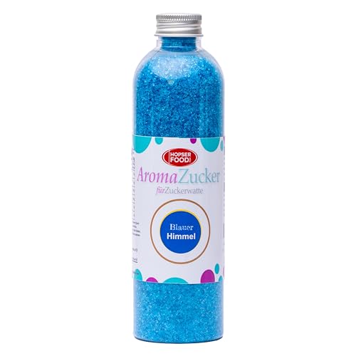 230 g Farbzucker Aromazucker für Zuckerwatte Bunt | Erdbeere, Kirsche, Cola, Vanille, Blau Zuckerwattezucker (230 g, Blaubeere) von Hopser Food Fun