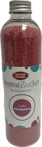 230 g Farbzucker Aromazucker für Zuckerwatte Bunt | Erdbeere, Kirsche, Cola, Vanille, Blau Zuckerwattezucker (230 g, Himbeere) von Hopser Food Fun