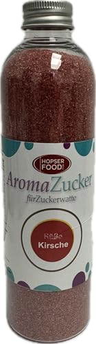 230 g Farbzucker Aromazucker für Zuckerwatte Bunt | Erdbeere, Kirsche, Cola, Vanille, Blau Zuckerwattezucker (230 g, Kirsche) von Hopser Food Fun