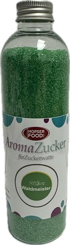 230 g Farbzucker Aromazucker für Zuckerwatte Bunt | Erdbeere, Kirsche, Cola, Vanille, Blau Zuckerwattezucker (230 g, Waldmeister) von Hopser Food Fun