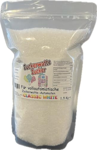 Grober Zucker 1,5 Kg für vollautomatische Zuckerwattemaschine Geprüft (Weiß) von Hopser Food Fun