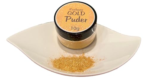 Hopser Food Fun essbarer Gold Glimmer Dose 10g - Goldpulver - Goldstaub zum Backen & Dekorieren von Backkreationen, Muffins, Kuchen, Kekse, Getränke und Torten-Deko von Hopser Food Fun