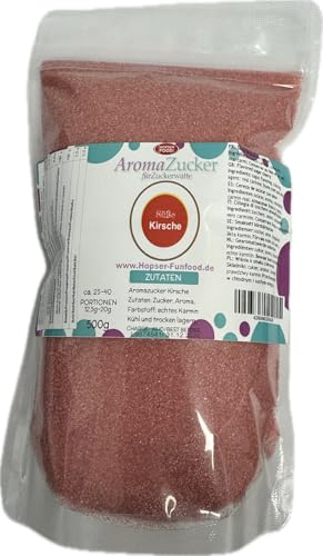 Premium Farbzucker 500 g Aromazucker für Zuckerwatte Bunt Zuckerwattezucker (500 g, Kirsche) von Hopser Food Fun