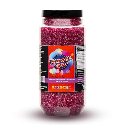 Premium Zuckerwattezucker Grob Kirsche Pink Lila Dose 700g Spezialzucker Kristalle von Hopser Food Fun