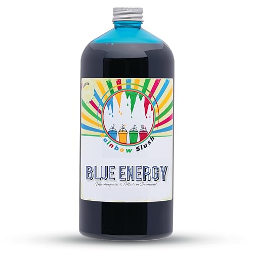 Rainbow Slush Sirup AZO FREI | 1 Liter Flasche | Blue Energy | Konzentrat für Slushy Maker Eis Slushmaschinen Eismaschinen Getränke 1:5 bis 1:20 von Hopser Food Fun