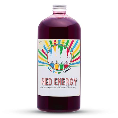 Rainbow Slush Sirup AZO FREI | 1 Liter Flasche | Red Energy | Konzentrat für Slushy Maker Eis Slushmaschinen Eismaschinen Getränke 1:5 bis 1:20 von Hopser Food Fun