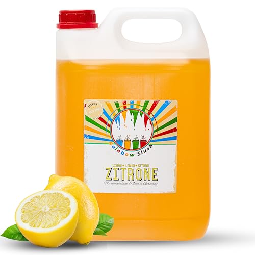 Rainbow Slush Sirup AZO FREI | 3 Liter Kanister | für 18 Liter Slush | Konzentrat für Slushy Maker 1:5 (Lemon Zitrone) von Hopser Food Fun