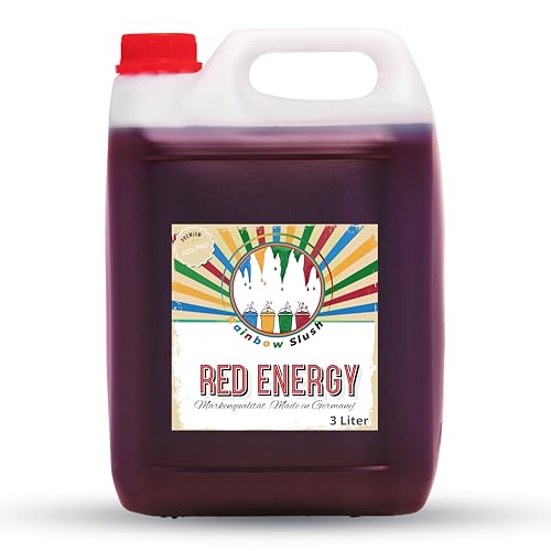 Rainbow Slush Sirup AZO FREI | 3 Liter Kanister | für 18 Liter Slush | Konzentrat für Slushy Maker 1:5 (Red Energy) von Hopser Food Fun