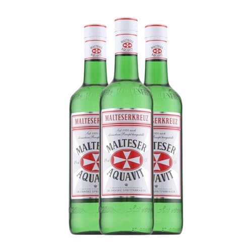 Liköre Hornbaeker Malteserkreuz Malteser Aquavit 70 cl (Karton mit 3 Flaschen von 70 cl) von Hornbaeker