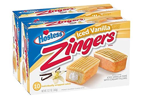 Hostess Zingers Iced Vanilla Cake, 360 ml, 10 Stück (2 Stück) von Hostess