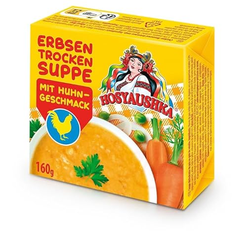 Hosyaushka Erbsentrockensuppe mit Huhngeschmack (3 Pack x 160g) von Hosyaushka